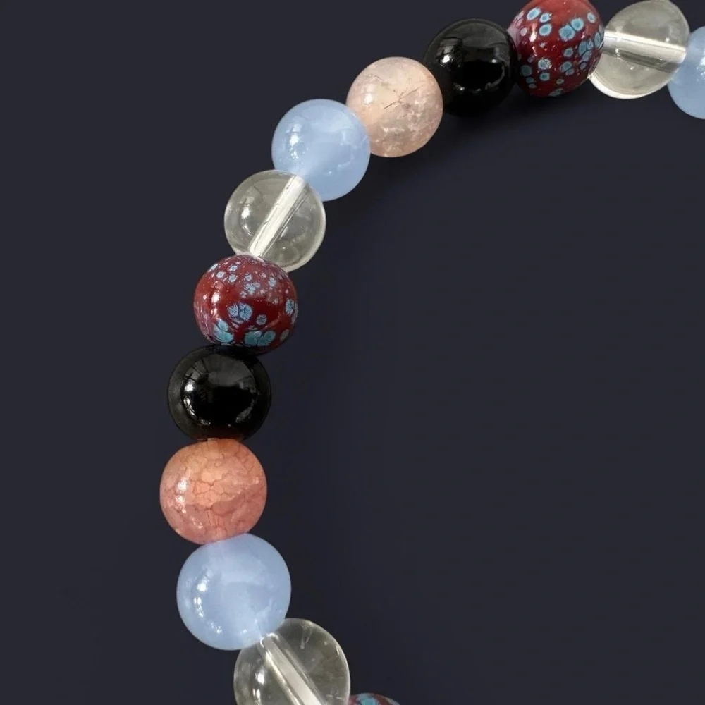 Cherry Glass Bead Bracelet 8mm